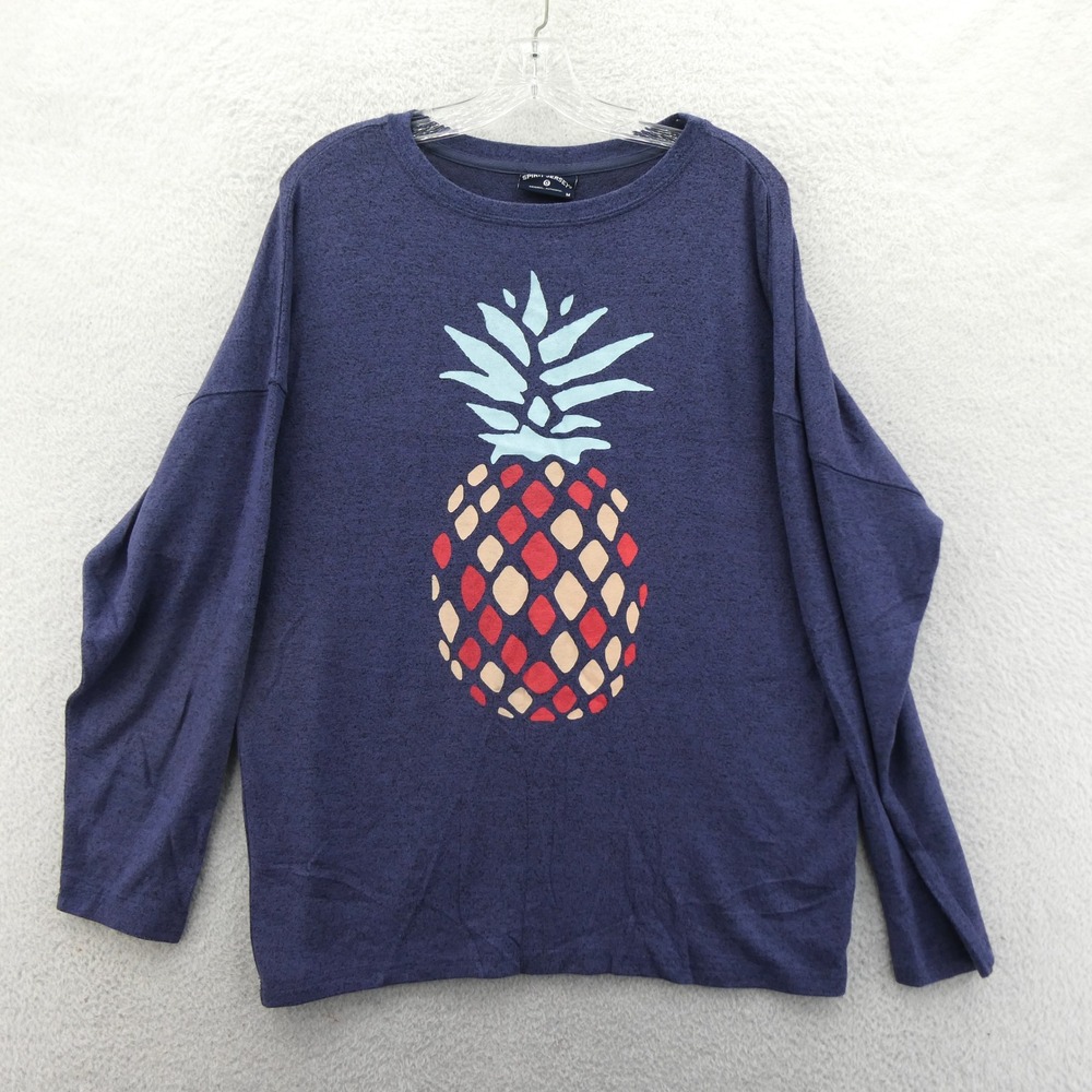 Spirit Jersey Sweater Womens Medium Pineapple Purple Long Sleeve Rayon Blend New